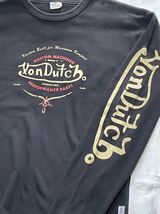 派手【Von Dutch Original】ボン・ダッチオリジナルレーシング長袖Tシャツ・黒・メンズLサイズ ノートンではありません ボンダッヂ _画像6