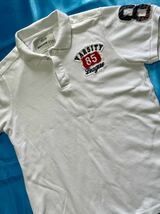 【LUIGI BERTOLLI】派手・ワッペン＆刺繍・白ポロシャツ・メンズMサイズ相当　白半袖 ポロシャツ_画像4