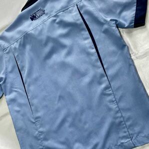 【Wave】水色ボーリングシャツ・ワークシャツ・Sサイズ大きめ EASY-FIT・フィリピン製・ポリエステル＋コットンの画像4