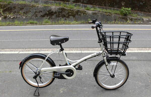 1円～Panasonic 電動自転車 SHIMANO 内3速 2023年購入 20インチ 金シルバー色 動作確認済 4366