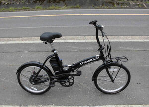 1 jpy ~CHEVROLET folding electromotive bicycle 24V 5Ah 5 speed 20 -inch black color operation verification settled 4321