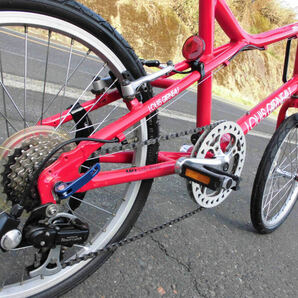 1円～ルイガノ LOUIS GARNEAU ミニベロ MV1 小径車 SHIMANO 7速 20インチ クロスバイク タイヤ新しい 赤色 4291の画像5