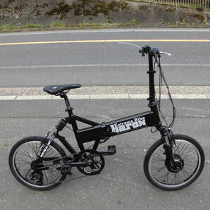 1円～BARON MTB 折り畳み電動自転車 Extreme Bike 24V 13Ah SHIMANO 7速 20インチ 黒色 動作確認済 4311の画像1