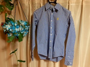 【送料込み!!】ラルフローレン スポーツ サイズ：155/84A(キッズ向けサイズ) 長袖シャツ RALPH LAUREN チェック 青×白 爽やかカラー!!