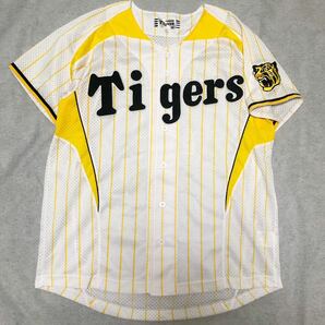 677◆阪神タイガース Tigers Mizuno ミズノ◆野球 上本博紀 背番号4 応援 ホーム 縦縞 レプリカ カラー ユニフォーム ホワイト×イエロー Lの画像2