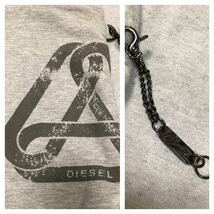 893◆DIESEL ディーゼル◆ビッグプリント スウェット地 2way ショルダーバッグ トートバッグ グレー_画像6