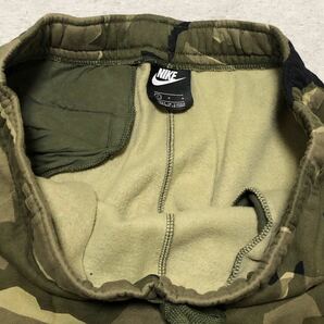 754◆NIKE ナイキ◆ロゴ刺繍 CLUB CAMO BB Jogger Pant 迷彩柄 カモフラ スウェット ジョガーパンツ カーキ Lの画像6