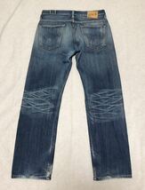 755◆EDWIN エドウィン◆USA製 色落ち抜群 KAIHARA DENIM カイハラデニム ユーズド加工 デニム ジーンズ 31×34_画像3