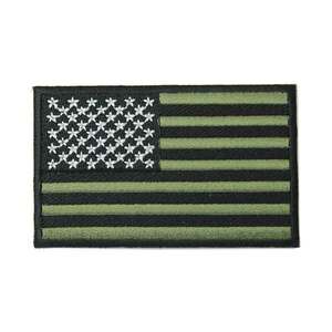 アイロンワッペン アメリカ国旗 USA カーキ 星条旗 フラッグ FLAG ミリタリー 簡単貼り付け アップリケ 刺繍 裁縫