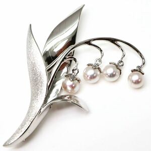 高品質!!TASAKI(田崎真珠)◆アコヤ本真珠ブローチ◆A 約7.5g パール pearl pendant broach jewelry DA0/EA0