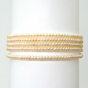 ◆本真珠ブレスレット◆A 約13.5g 約19.0cm 3.0mm珠 pearl パール jewelry bracelet ジュエリー CB5/DB3の画像3