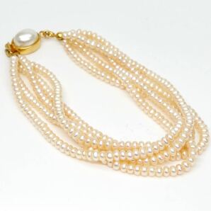 ◆本真珠ブレスレット◆A 約13.5g 約19.0cm 3.0mm珠 pearl パール jewelry bracelet ジュエリー CB5/DB3の画像5