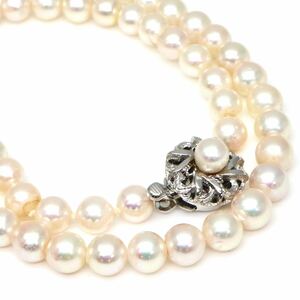 ◆アコヤ本真珠ネックレス/ 16 ◆A 約29.2g 約42.0cm 6.5-7.0mm珠 pearl パール jewelry necklace ジュエリー EA2/zz