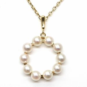 MIKIMOTO(ミキモト)◆K18アコヤ本真珠ネックレス◆A 約3.4g 約40.0cm 3.0mm珠 pearl パール necklace ジュエリー jewelry EB1/EB4