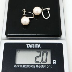 ◆K14 アコヤ本真珠イヤリング◆As 約2.0g パール pearl ジュエリー earring DF0/DF0の画像5