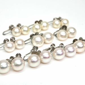 ◆Pt900/Pt850/K14 アコヤ本真珠 イヤリング10点おまとめ◆A 約23.3g 7.0-8.5mm珠 パール pearl ジュエリー earring pierce jewelry EC6