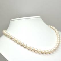 ◆アコヤ本真珠ネックレス/ 8 ◆A 約37.5g 約46.0cm 7.5-8.0mm珠 pearl パール jewelry necklace ジュエリー DE0/DE0_画像3