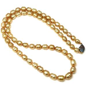 ゴールドカラー!!◆本真珠ロングネックレス/ 26 ◆A 約99.5g 約75.0cm 8.5-10.0mm珠 pearl パール jewelry necklace ジュエリー EA5/EB0の画像8