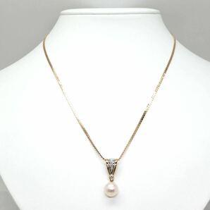 TASAKI(田崎真珠)高品質!!◆Pt900/K18 天然ダイヤモンド/アコヤ本真珠ネックレス◆A 約7.5g 約45.0cm diamond パールpearl necklaceEE4/EE7の画像2