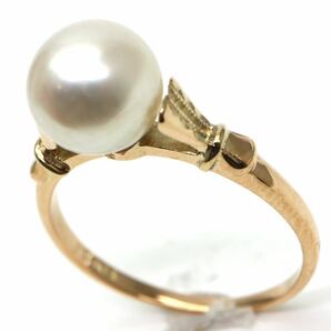 MIKIMOTO(ミキモト)◆K18 アコヤ本真珠リング◆A◎ 約2.0g 9号 7.5mm珠 pearl ジュエリー ring 指輪 DH9/EA3の画像3