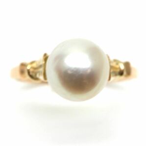 MIKIMOTO(ミキモト)◆K18 アコヤ本真珠リング◆A◎ 約2.0g 9号 7.5mm珠 pearl ジュエリー ring 指輪 DH9/EA3の画像2