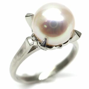 TASAKI(田崎真珠)◆Pt900 アコヤ本真珠リング◆A◎ 約5.9g 11.5号 9.0mm珠 pearl ジュエリー ring 指輪 EB5/EB5