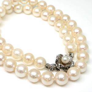 ◆アコヤ本真珠ネックレス/ 7 ◆A 約47.5g 約44.5cm 8.5-9.0mm珠 pearl パール jewelry necklace ジュエリー DH0/DH0