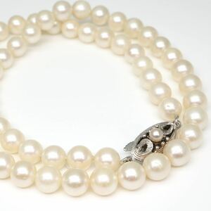 ◆アコヤ本真珠ネックレス/ 8 ◆A 約26.5g 約40.0cm 6.5-7.0mm珠 pearl パール jewelry necklace ジュエリー DE0/DH0
