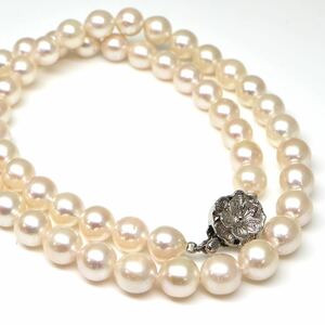 ◆アコヤ本真珠ネックレス/ 22 ◆A 約30.3g 約42.0cm 7.0-7.5mm珠 pearl パール jewelry necklace ジュエリー DC0/DF0