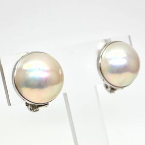 TASAKI(田崎真珠)◆K14 マベパールイヤリング◆A◎ 約8.6g パール pearl ジュエリー earring jewelry EB5/EC0の画像2