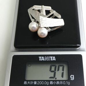 豪華!!TASAKI(田崎真珠)◆K14WG 天然ダイヤモンド付き アコヤ本真珠 カフス◆A◎ 約9.7g 約7.5mm珠 パール pearl ジュエリー EE2/EE2の画像7