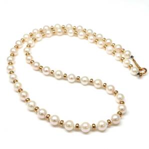 ◆K18 アコヤ本真珠ネックレス/ 0 ◆A 約12.0g 約42.0cm 5.0mm珠 pearl パール jewelry necklace ジュエリー EA5/EB0の画像6