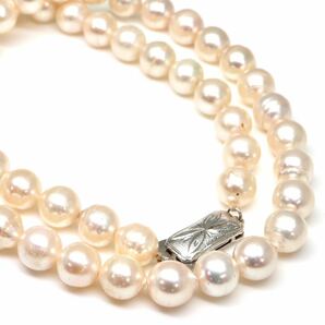 ◆アコヤ本真珠ネックレス/ 3 ◆A 約34.4g 約43.5cm 7.5mm珠 pearl パール jewelry necklace ジュエリー DC0/DE0の画像1