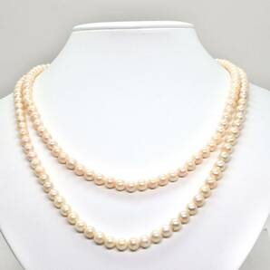 ◆アコヤ本真珠ロングネックレス/ 10 ◆A 約57.7g 約102.0cm 6.0mm珠 pearl パール jewelry necklace ジュエリー DB0/DH0の画像2