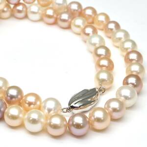 ◆本真珠ネックレス/ 16 ◆A 約35.5g 約42.0cm 7.5-8.0mm珠 pearl パール jewelry necklace ジュエリー DE0/DH0