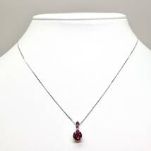 ◆K14 天然ロードライトガーネットネックレス◆A 約1.9g 約40.5cm garnet necklace jewelry ジュエリーEA2/EA2_画像2