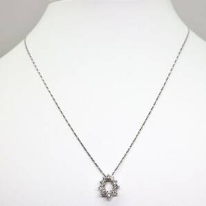 ◆Pt900/Pt850 天然ダイヤモンドネックレス◆A 約3.9g 約44.5cm diamond jewelry ジュエリー necklace EB5/EB5の画像2