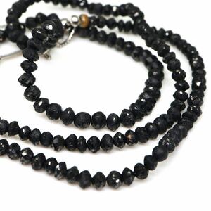 30.00ct!!◆Pt850 天然ブラックダイヤモンドネックレス◆A 約7.1g 約41.5cm black diamond jewelry necklace jewelry ジュエリー DH0/DH0