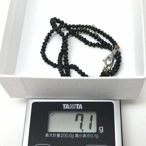 30.00ct!!◆Pt850 天然ブラックダイヤモンドネックレス◆A 約7.1g 約41.5cm black diamond jewelry necklace jewelry ジュエリー DH0/DH0の画像8