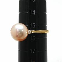 ◆K18 天然ダイヤモンド/本真珠リング◆A● 約3.7g 15.5号 diamond pearl ジュエリー ring 指輪 EB9/EB9_画像9