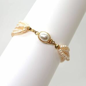 ◆本真珠ブレスレット◆A 約13.5g 約19.0cm 3.0mm珠 pearl パール jewelry bracelet ジュエリー CB5/DB3の画像4