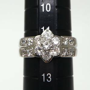 JEWELRY MAKI(ジュエリーマキ)豪華!!◆Pt850天然ダイヤモンドリング◆A 約6.9g 11.5号 1ct diamond ジュエリー ring 指輪 EC9/ED1の画像9