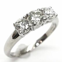 豪華!!1ct up!!JEWELRY MAKI(ジュエリーマキ)◆Pt850 天然ダイヤモンドリング◆A 約5.2g 約20号 1.53ct diamond ring指輪 jewelry EI7/FA1_画像1