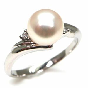 TASAKI( Tasaki Shinju )*Pt900 natural diamond / Akoya book@ pearl ring *A approximately 4.7g 16.0 number diamond pearl jewelry ring ring EB0/EB3