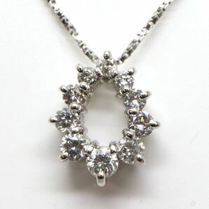 ◆Pt900/Pt850 天然ダイヤモンドネックレス◆A 約3.9g 約44.5cm diamond jewelry ジュエリー necklace EB5/EB5の画像1