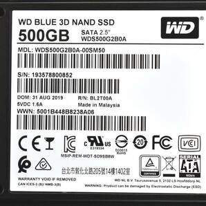 1円スタート Western Digital WD Blue 3D WDS500G2B0A (500GB) SATA SSD 2.5' 7mm CristalDiscinfo 正常(99%) 使用時間:4242H (管:SAS02の画像2