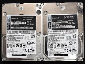 2台セット Seagate ST300MP0005 (LENOVO System X 00WG675) 300G SAS 12Gb/s 15,000rpm 2.5インチ 初期化済 中古動作品 (管:PA02