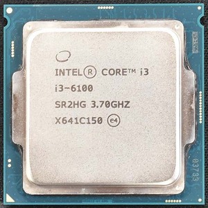 Intel Core i3-6100 SR2HG LGA1151 Socket1151 Skylake-S TDP 65W (動作確認済 中古品) (管:PCC0 x9s