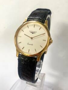 美品 LONGINES ロンジン 腕時計 メンズ クォーツ 白文字盤 ゴールド ラウンドフェイス 未稼働 mt032903