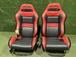 Y control 75383 H15 RX-8 SE3P remove ] present condition goods *RECARO SR-3 red black leather re-upholstering driver`s seat passenger's seat set both sides dial type seat rail attaching *